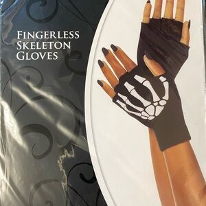 NIP - Spirit Halloween Fingerless Skeleton Gloves